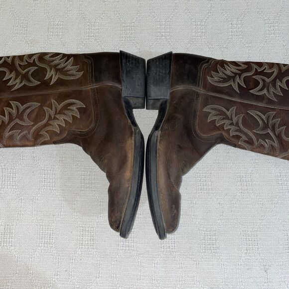 Ariat Men’s Western Boots Size 10 D Brown Leather Cowboy Rodeo Outdoors - Picture 5 of 12